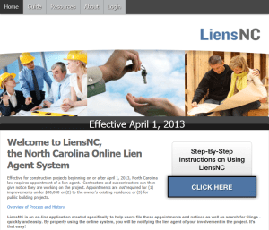 Screen shot of liensnc.com